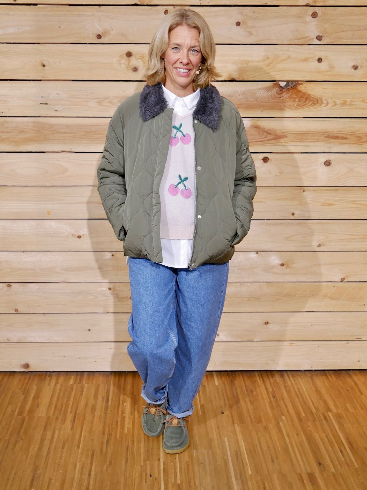 Jacke leicht gesteppt grün ICHI