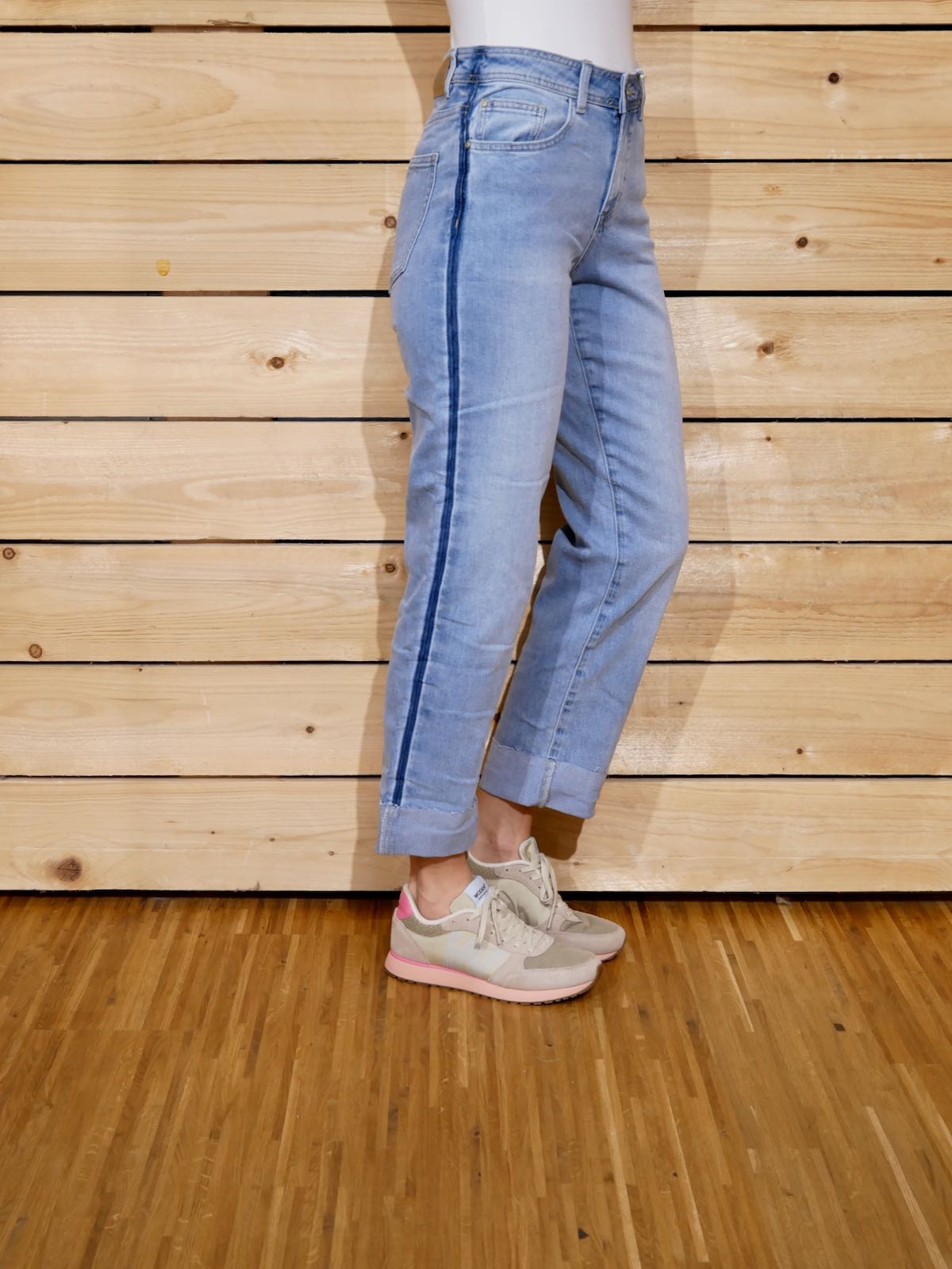 Red Button Jeans Kim Contrast Side Seam - mid stone – Bild 4