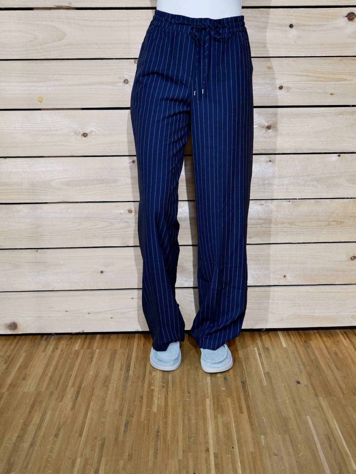 Red Button Hose Claudette Palazzo Pinstripe - dark blue