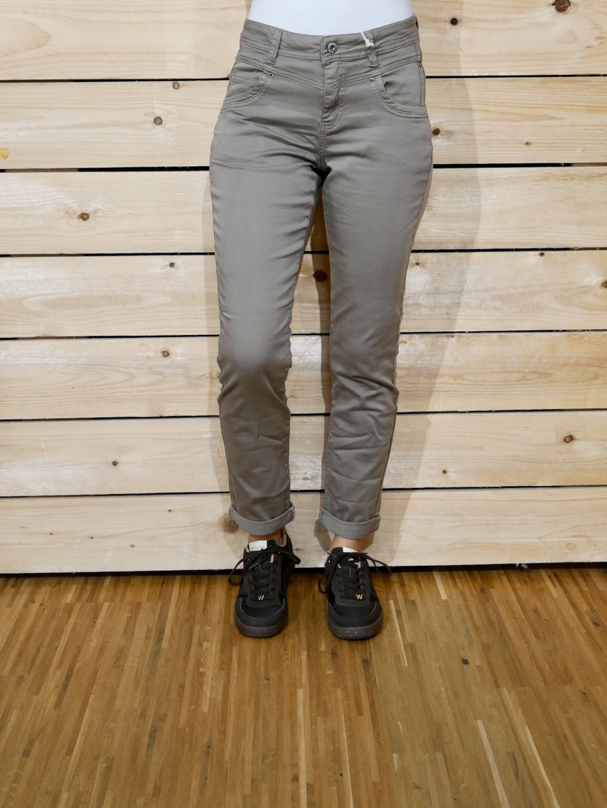 Red Button Hose Relax Jog Colour - clay