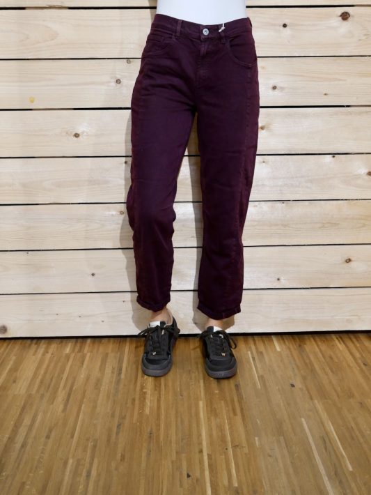 Red Button Jeans Caitlina Side Patch Tercel Twill - burgundy