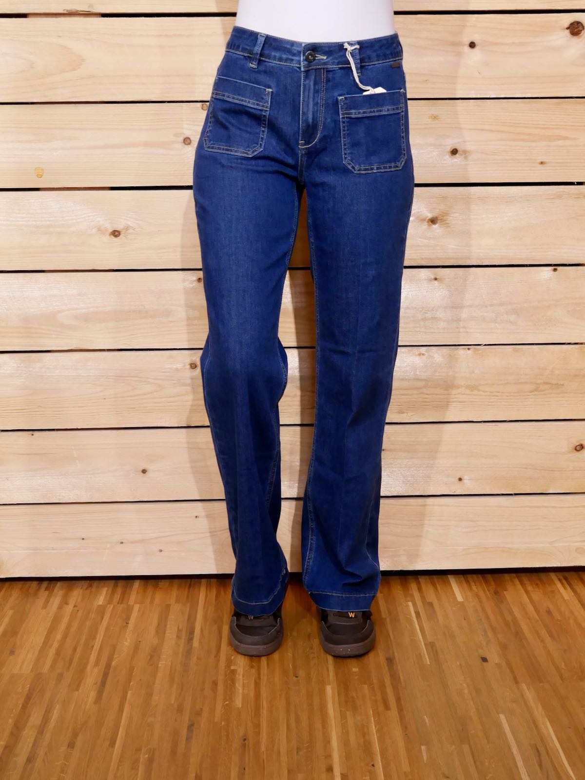 Red Button Jeans Colette Front Patch Pockets - mid stone