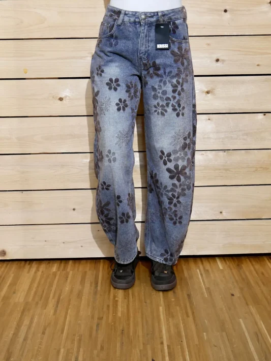 Krissi Jeans Barrel Flocki - denim